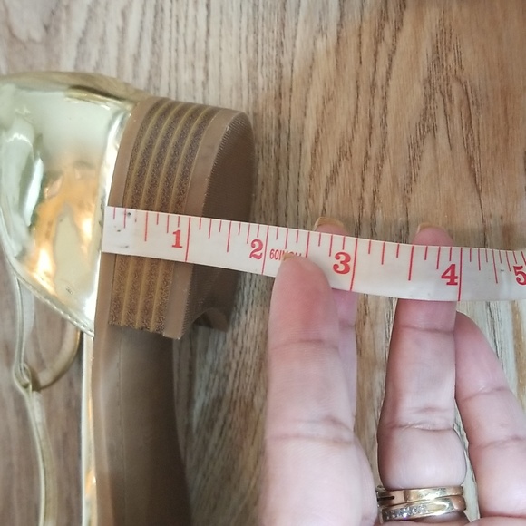 Nine West Womens Gild Metallic Closed Toe Ankle Strap Shoes Size 8M - Picture 12 of 12